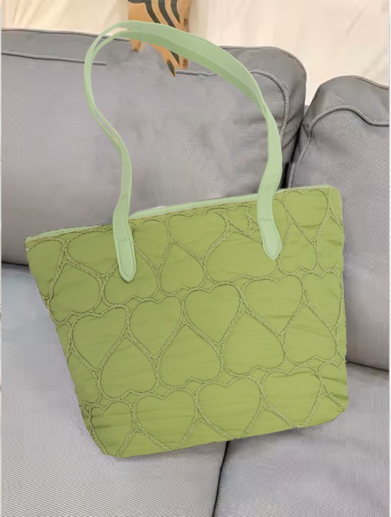 Heart Stitched Fashion Tote Bag 